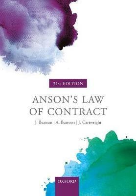 Anson's Law of Contract - Jack Beatson FBA,Andrew Burrows FBA, QC (Hon),John Cartwright - cover