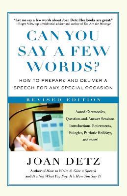 Can You Say a Few Words? - Joan Detz - cover