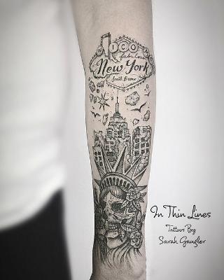 In Thin Lines: Fine Line Tattoo Works of Sarah Gaugler - Michael Gaugler,Sarah Gaugler - cover