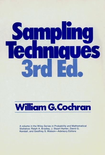 Sampling and Techniques 3e - WG Cochran - cover