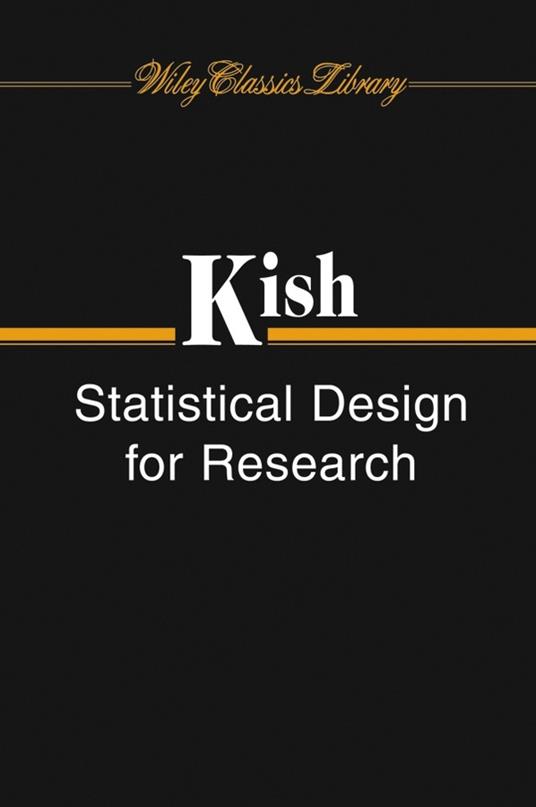 Statistical Design for Research - Leslie Kish - cover