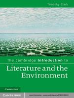 The Cambridge Introduction to Literature and the Environment