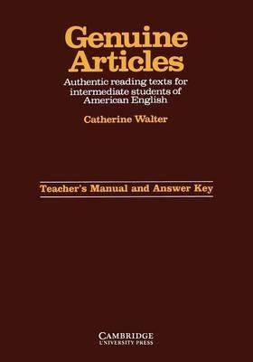 Genuine Articles Teacher's manual with key: Authentic Reading Tasks for Intermediate Students of American English - Catherine Walter - cover