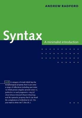 Syntax: A Minimalist Introduction - Andrew Radford - cover