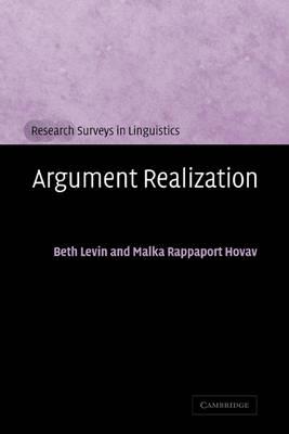 Argument Realization - Beth Levin,Malka Rappaport Hovav - cover