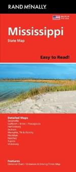 Rand McNally Easy to Read: Mississippi State Map