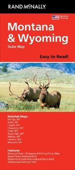 Rand McNally Easy to Read: Montana, Wyoming State Map