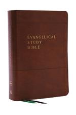 Evangelical Study Bible: Christ-centered. Faith-building. Mission-focused. (NKJV, Brown Leathersoft, Red Letter, Large Comfort Print): Christ-centered. Faith-building. Mission-focused.