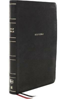 NKJV Holy Bible, Super Giant Print Reference Bible, Black Leathersoft, 43,000 Cross references, Red Letter, Comfort Print: New King James Version - Thomas Nelson - cover