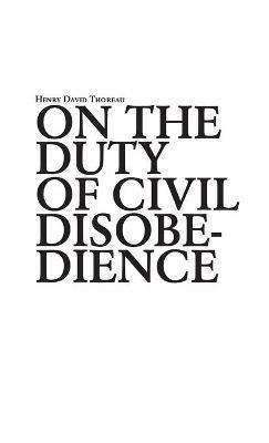 On the duty of civil disobedience - Henry David Thoreau - cover