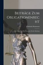 Beitrage Zum Obligationenrecht: Zur Lehre von dem Interesse, Zweite Abteilung