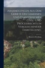 Abhandlungen aus dem Gebiete des gemeinen und französischen Civil- und Proceßrechts in vergleichender Darstellung.