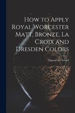 How to Apply Royal Worcester Matt, Bronze, La Croix and Dresden Colors