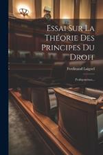 Essai Sur La Théorie Des Principes Du Droit: Prolégomènes...