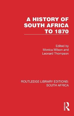 A History of South Africa to 1870 - cover