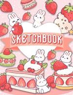 Sketchbook: 120 Blank Pages w/ mini Kawaii character (Sketchbook for Kids)