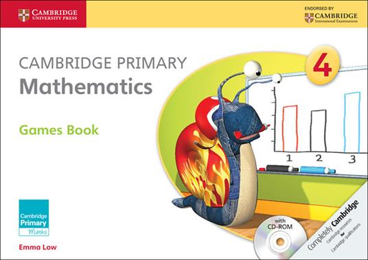 Cambridge Primary Mathematics Stage 4 Games Book with CD-ROM - Emma Low - cover