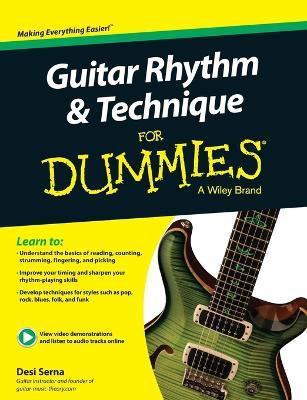 Guitar Rhythm and Techniques For Dummies, Book + Online Video and Audio Instruction - Desi Serna - cover