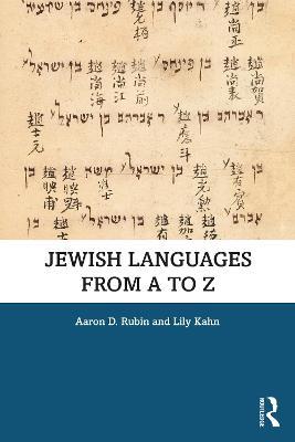 Jewish Languages from A to Z - Aaron D. Rubin,Lily Kahn - cover