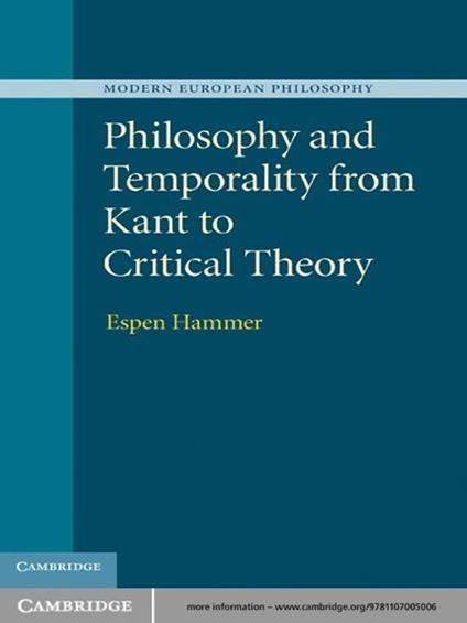 Philosophy and Temporality from Kant to Critical Theory