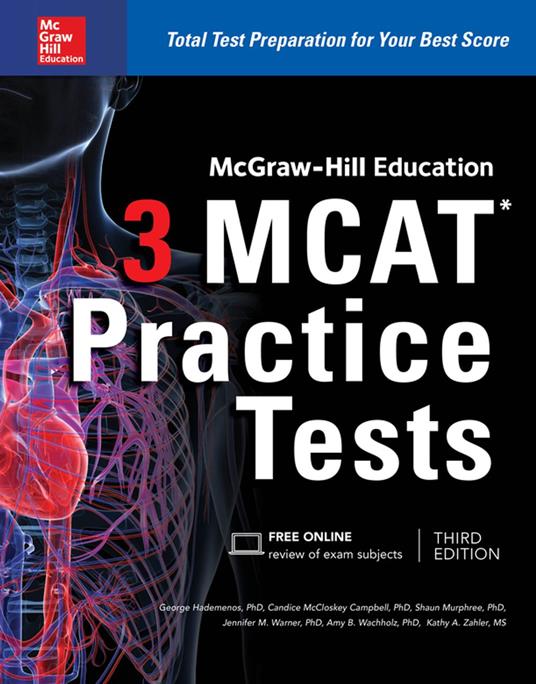 McGraw-Hill Education 3 MCAT Practice Tests, Third Edition