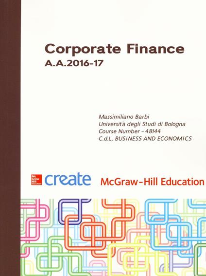 Corporate finance A. A. 2016-17 - copertina