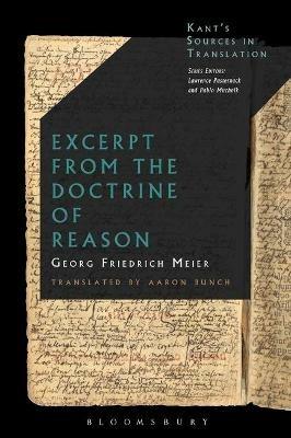 Excerpt from the Doctrine of Reason - Georg Friedrich Meier - cover