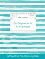 Adult Coloring Journal: Co-Dependents Anonymous (Animal Illustrations, Turquoise Stripes)