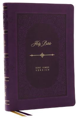 KJV Bible, Giant Print Thinline Bible, Vintage Series, Leathersoft, Purple, Red Letter, Thumb Indexed, Comfort Print: King James Version - Thomas Nelson - cover
