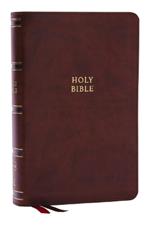 NKJV, Single-Column Reference Bible, Verse-by-verse, Brown Leathersoft, Red Letter, Comfort Print