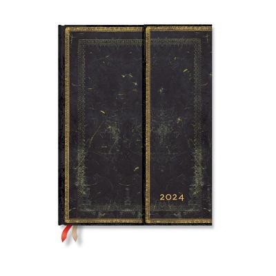 Agenda Paperblanks 2024, Arabica, orizzontale, 12 Mesi, Ultra, Collezione Antica Pelle