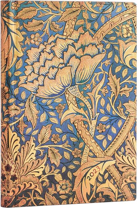 Agenda Paperblanks 2024, 12 mesi Flexis, Midi, Orizzontale, William Morris, Morris Danza del Vento - 12,5 x 17,5 cm