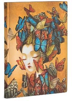 Taccuino Paperblanks copertina morbida Midi a righe Madame Butterfly - 13 x 18 cm