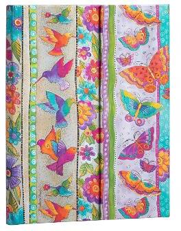 Taccuino Paperblanks, Creazioni Giocose, Farfalle e Colibrì, Ultra, A righe - 18 x 23 cm