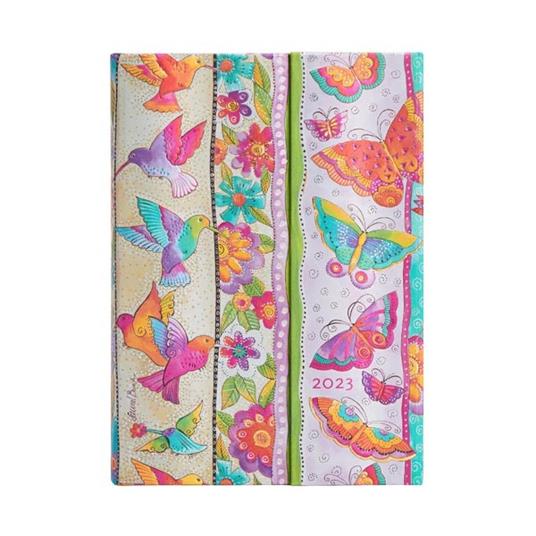 Agenda Paperblanks 2023 Farfalle e Colibrì, 12 mesi, Creazioni Giocose, Midi, giornaliera - 13 × 18 cm