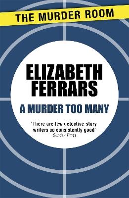 A Murder Too Many - Elizabeth Ferrars - cover