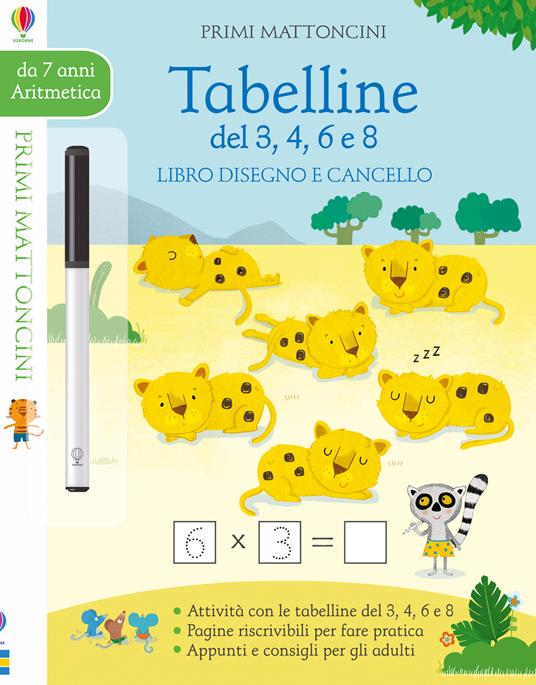 Tabelline del 3, 4, 6 e 8. Libro disegno e cancello. Primi mattoncini. Con gadget - Holly Bathie - copertina