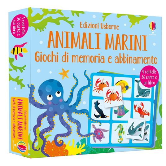 Animali marini. Giochi di memoria e abbinamento. Ediz. a colori. Con 36  Carte - Kate Nolan - Libro - Usborne - | IBS