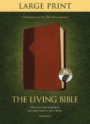 Living Bible Large Print Edition Brown/Tan, Indexed - Tyndale - cover