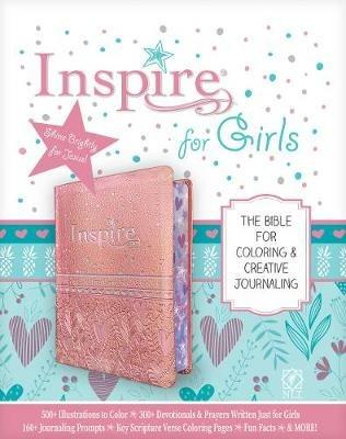 NLT Inspire Bible for Girls (LeatherLike, Pink) - Carolyn Larsen - cover