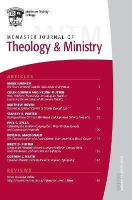 McMaster Journal of Theology and Ministry: Volume 15, 2013-2014 - cover