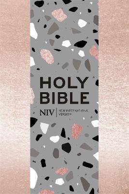 NIV Pocket Rose Gold Terrazzo Soft-tone Bible with Zip - New International Version - cover
