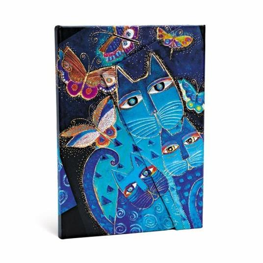 Taccuino notebook Paperblanks Gatti blu e farfalle midi a righe - 3