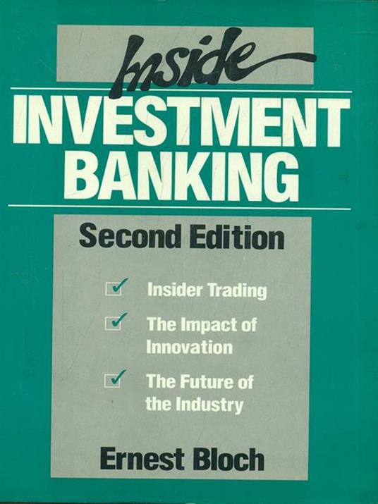 Inside Investment Banking - Ernst Bloch - 3