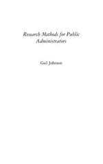 Research Methods for Public Administrators