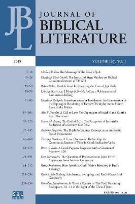 Journal of Biblical Literature 137.1 (2018) - cover