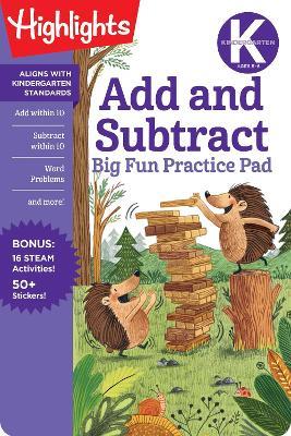 Kindergarten Add and Subtract Big Fun Practice Pad - cover