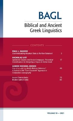 Biblical and Ancient Greek Linguistics, Volume 10 - cover