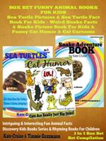 Sea Turtle Pictures & Sea Turtle Fact Book For Kids - Weird Snake Facts & Snake Picture Book For Kids & Cat Humor: 3 In 1 Box Set Kid Books With Animals