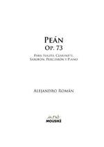 Pea´n, Op. 73: para flauta, clarinete, saxofon, percusion y piano